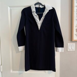 Sandro Navy and White Dress